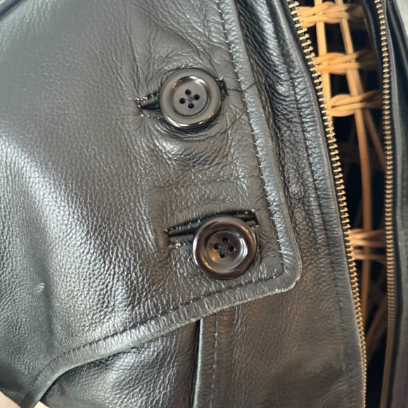 Vintage black leather motorcycle jacket size small - Picture 4 of 8